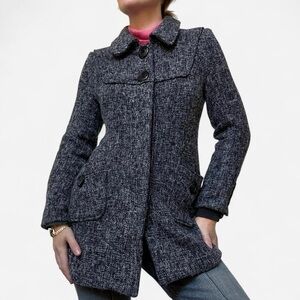 Sashimi Y2K grey tweed fitted trench coat